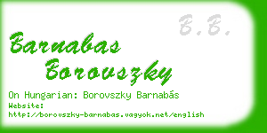 barnabas borovszky business card