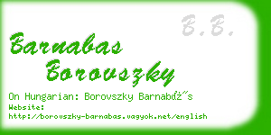 barnabas borovszky business card